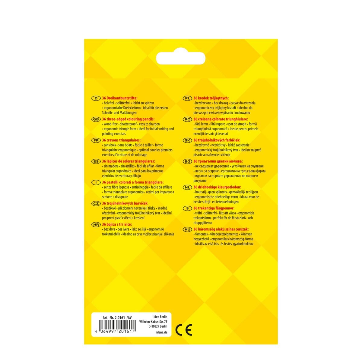 Idena Buntstifte holzfrei dreikant 36er Set