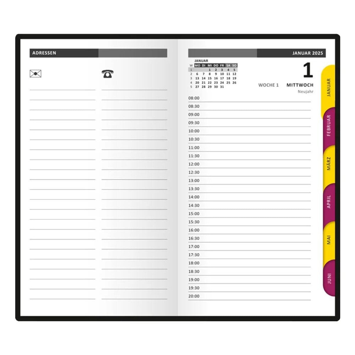 Idena Handwerkerkalender 2025 – 10 x 16,5 cm, 1 Tag 1 Seite, FSC® Mix