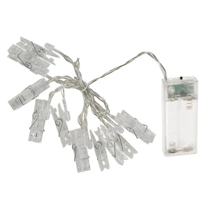 Idena LED Lichterkette Wäscheklammern mit 6h-Timer