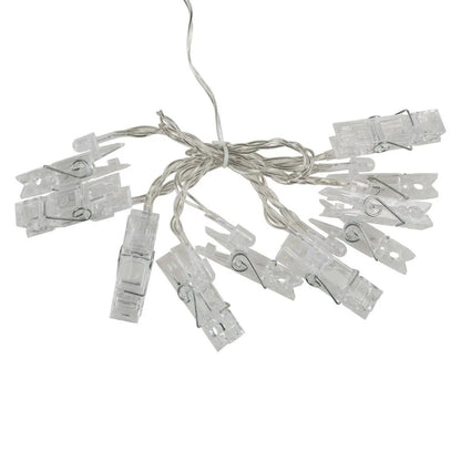 Idena LED Lichterkette Wäscheklammern mit 6h-Timer