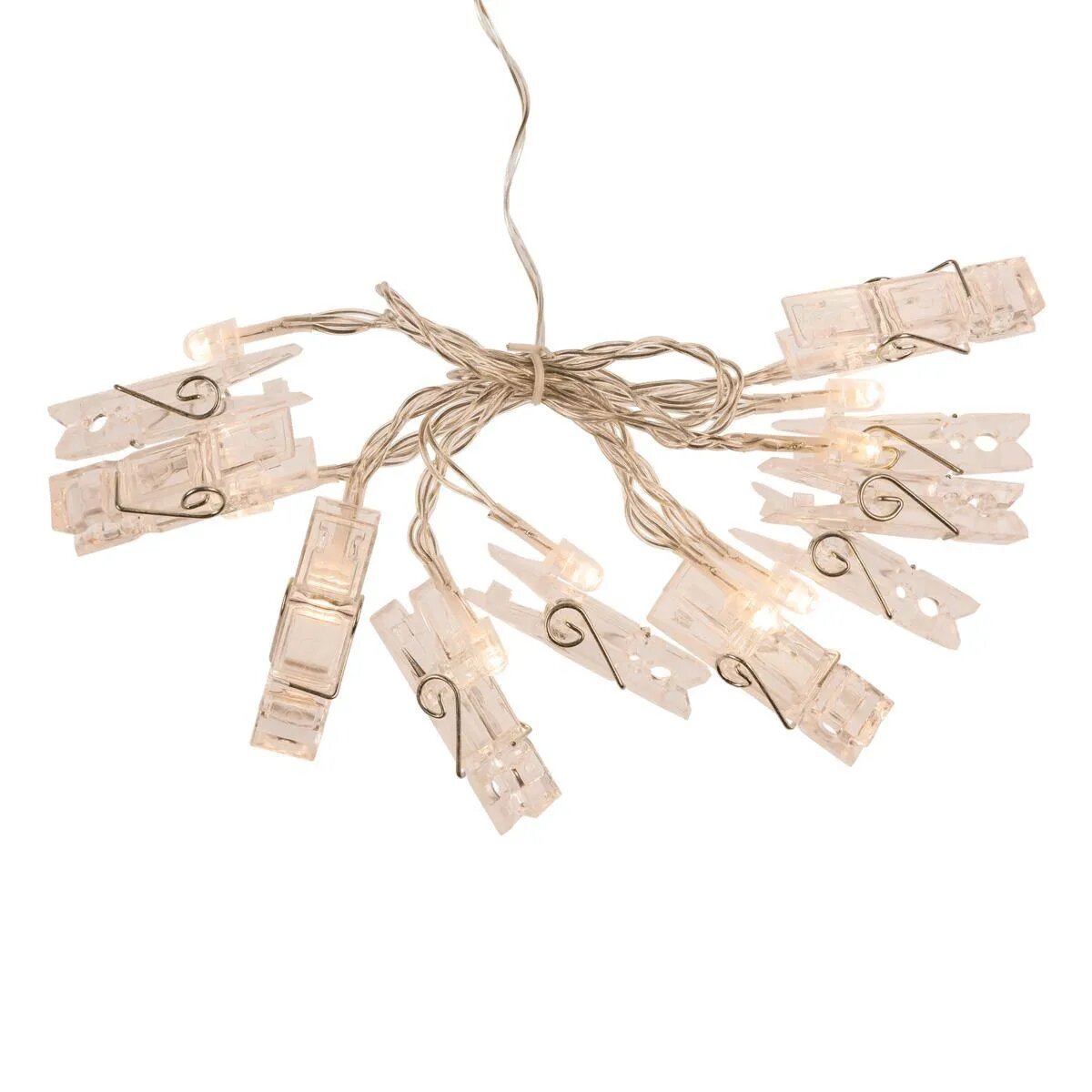 Idena LED Lichterkette Wäscheklammern mit 6h-Timer