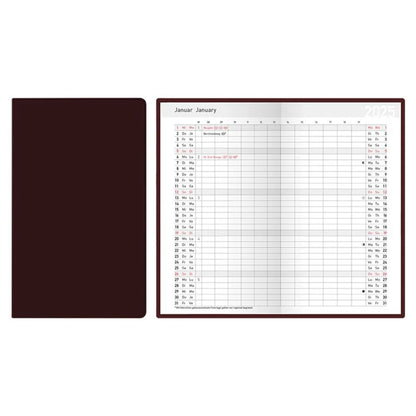 Idena Taschenplaner Classic 2025 – 8,7 x 15,3 cm, FSC® Mix, burgund