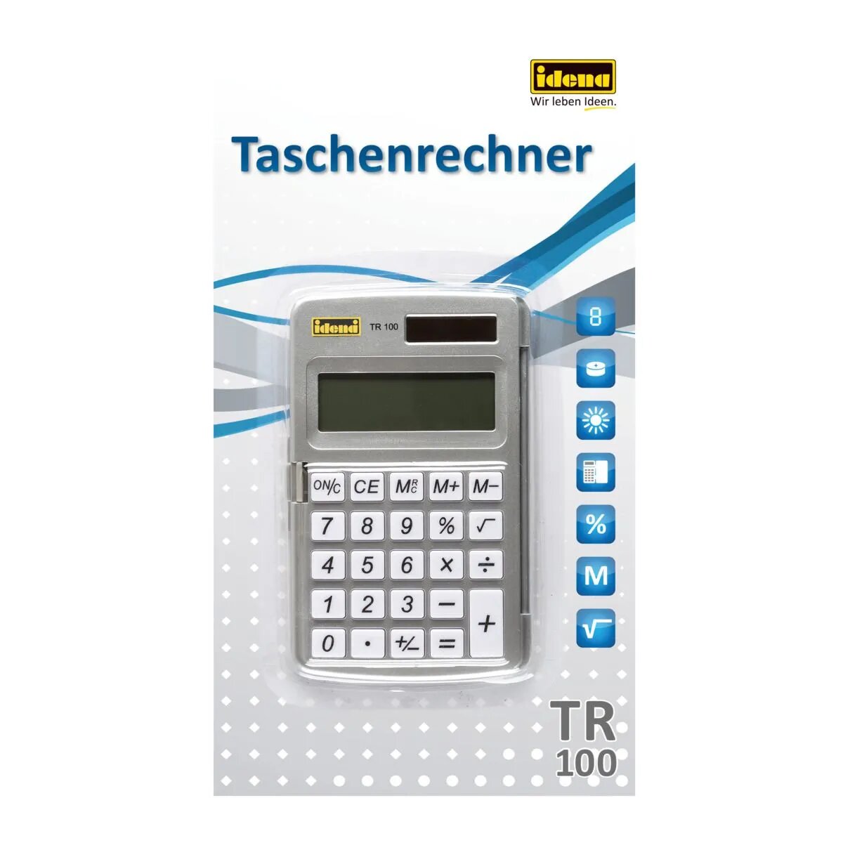 Idena 505275 Taschenrechner TR 100, 8stellig