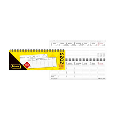 Idena Tischquerkalender 2025 – 29,8 x 10,5 cm, 1 Woche/2 Seiten, FSC® Mix