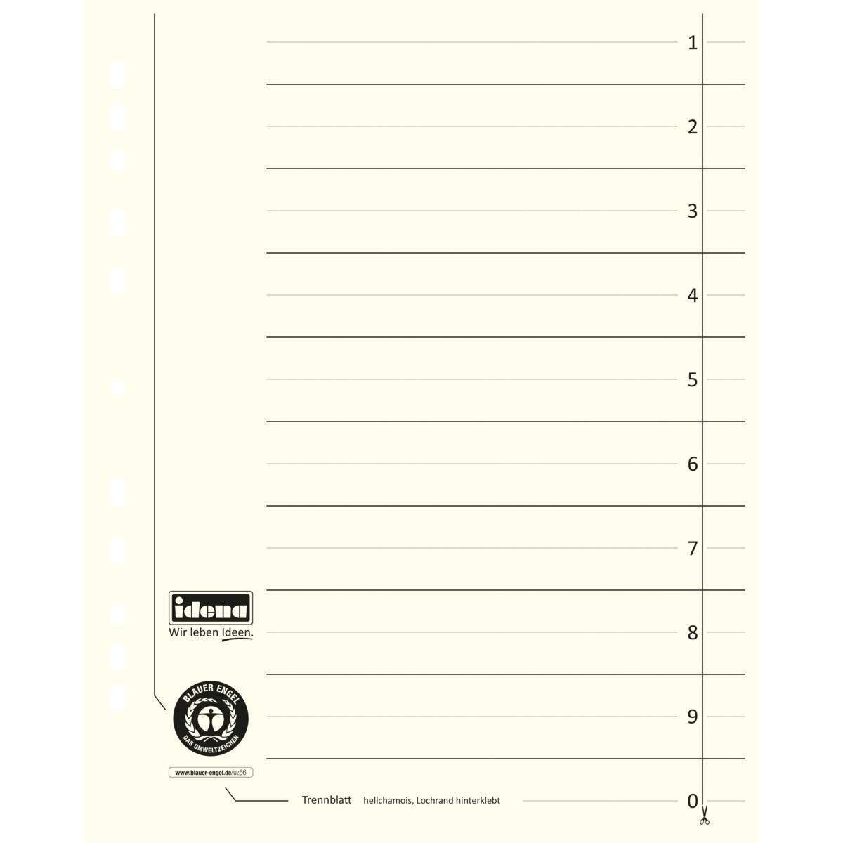 Idena Trennblätter A4 100 Stück chamois