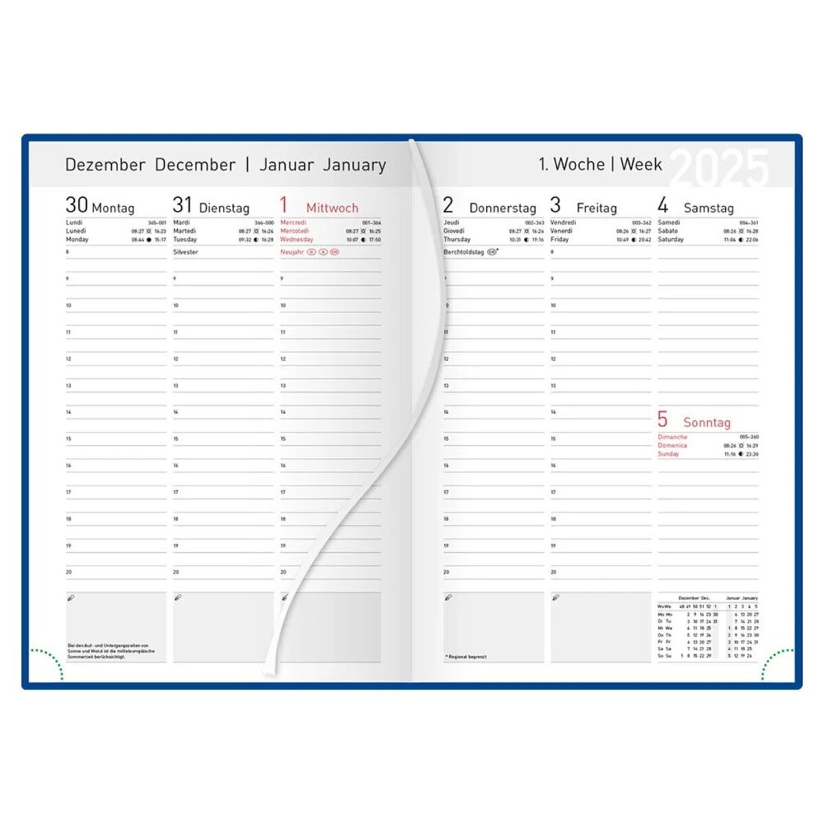 Idena Wochenkalender 2025 - DIN A5, FSC® Mix, blau