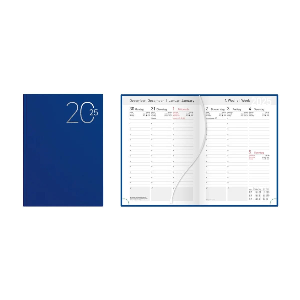 Idena Wochenkalender 2025 - DIN A5, FSC® Mix, blau