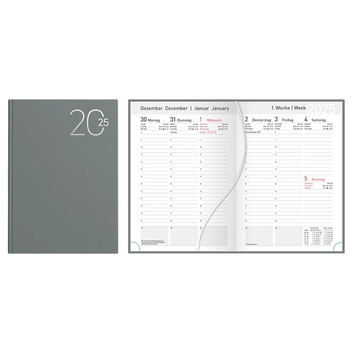 Idena Wochenkalender XL 2025 – FSC® Mix, grau