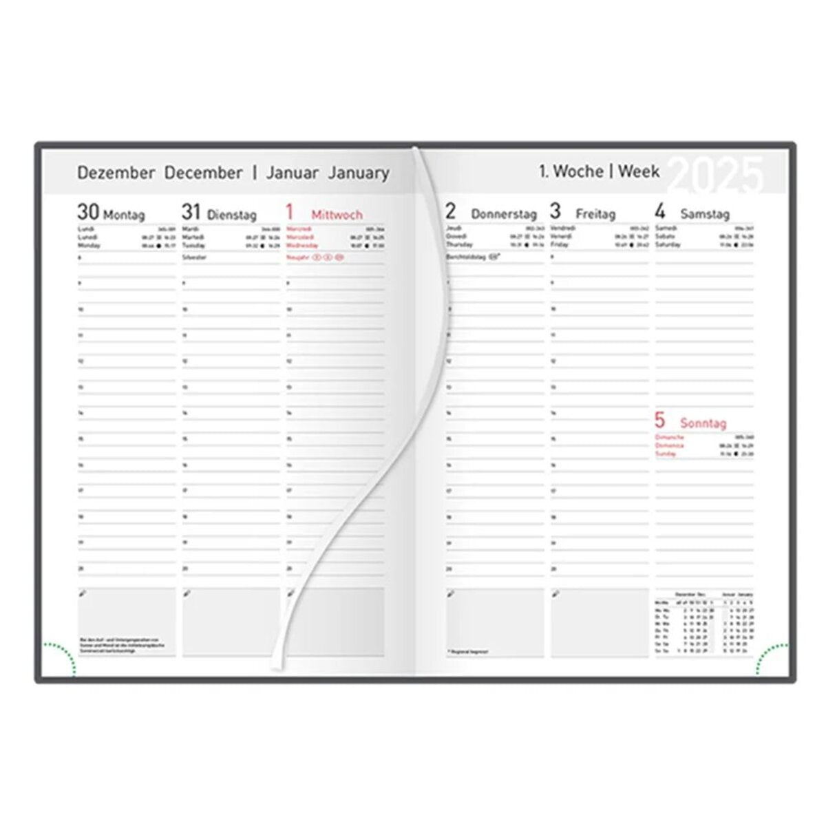 Idena Wochenkalender XL 2025 – FSC® Mix, grau