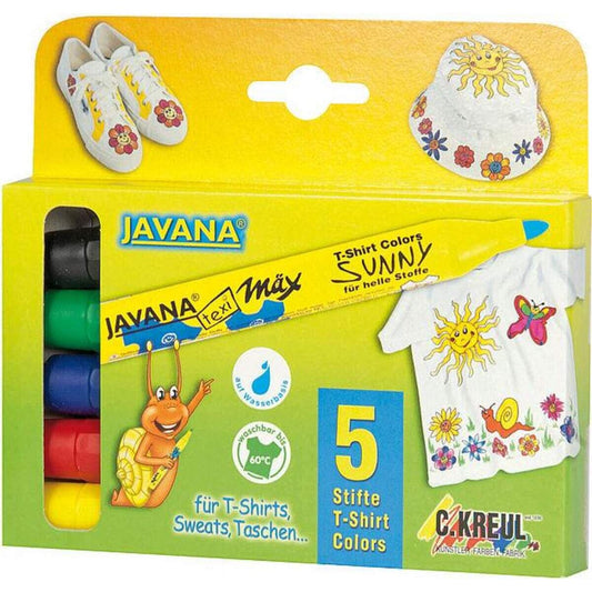 KREUL Javana texi mäx Sunny medium für helle Stoffe 5er Set