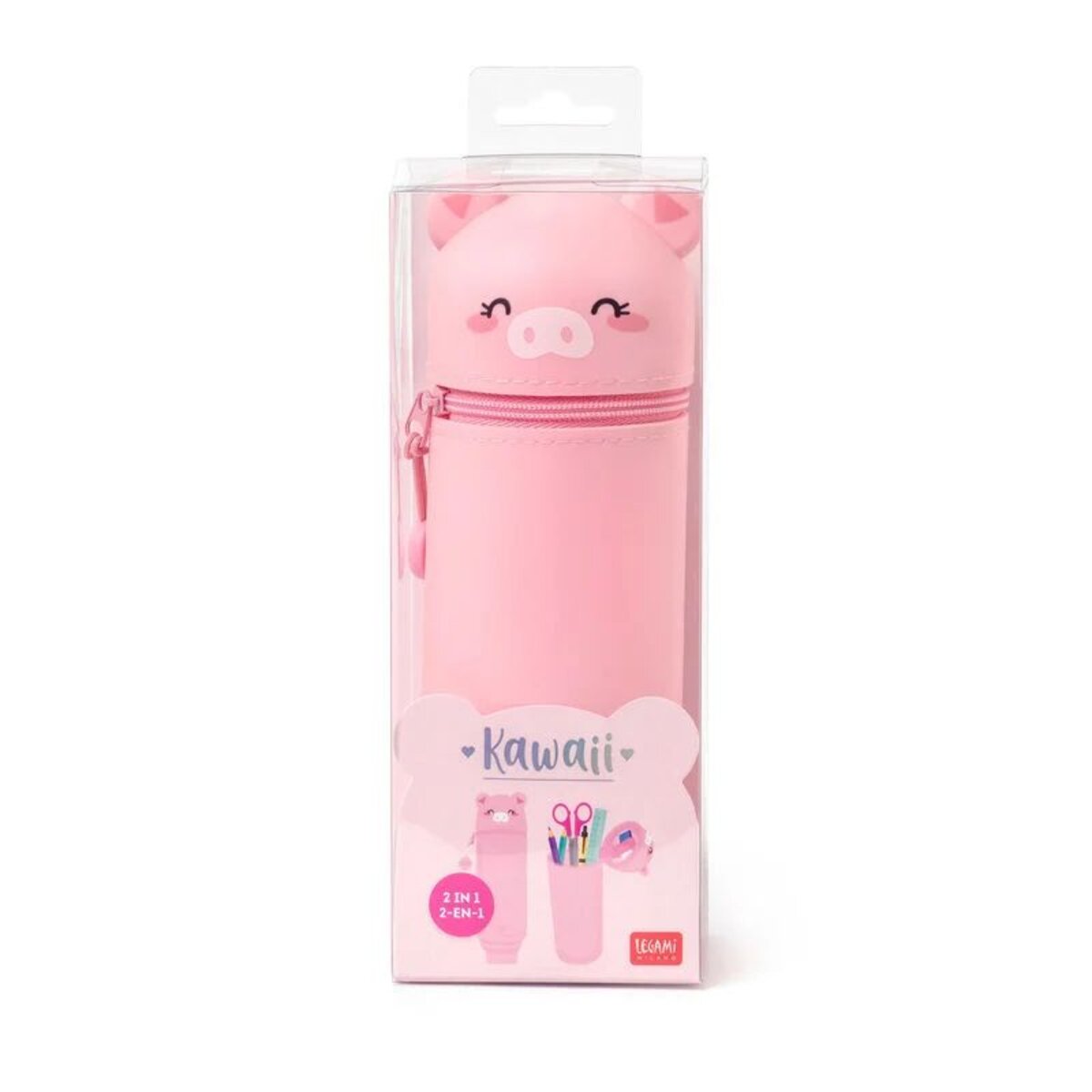 Legami 2-in-1-Federmäppchen aus Silikon - Kawaii Piggy