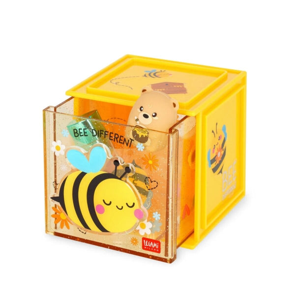 Legami Erweiterbare Schreibtischbox - Cutie Cube Biene