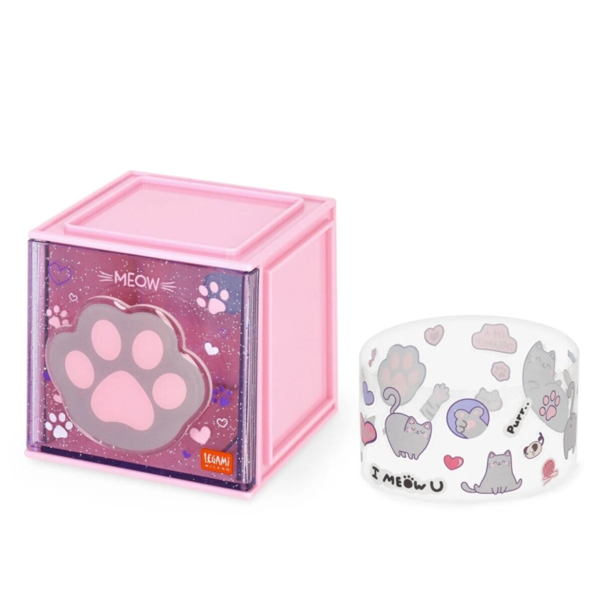 Legami Erweiterbare Schreibtischbox - Cutie Cube Katze