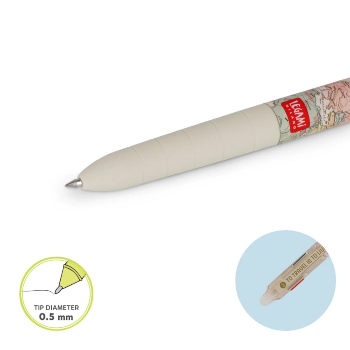 Legami Löschbarer Gelstift mit 3 Farben - Travel - Make Mistakes