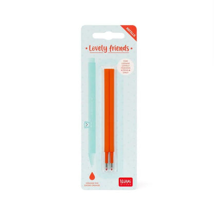Legami Set mit 2 Ersatzpatronen für Gelstift - Lovely Friends Orange