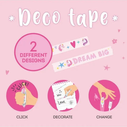 Legami Stift mit Dekoband - Deco Tape Einhorn