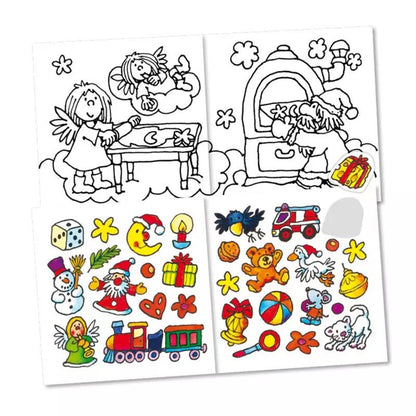 Lutz Mauder Mini-Malbücher mit Stickern, Weihnachten, 1 Stück, 2-fach sortiert