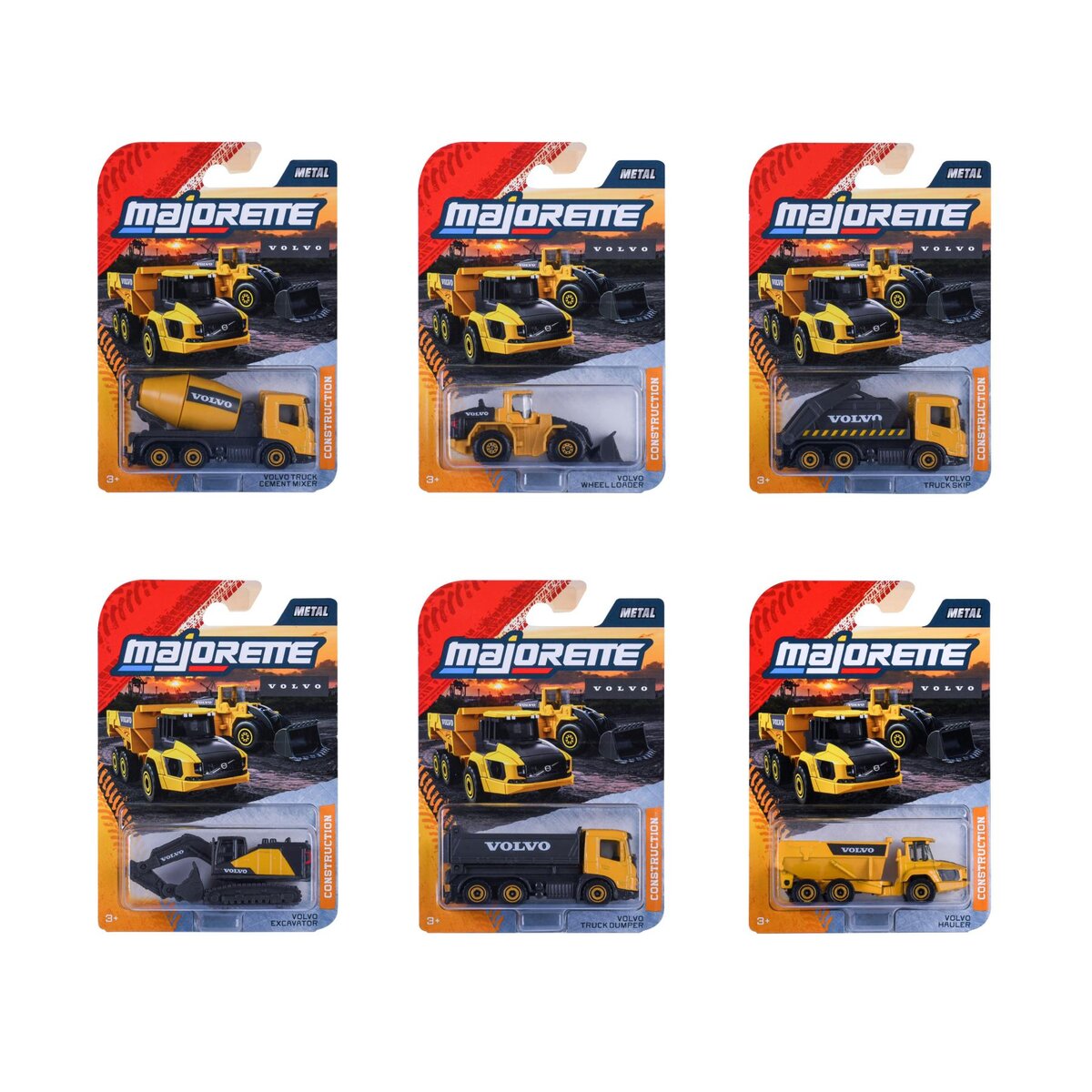 Majorette Volvo Construction Premium, 6-sort.