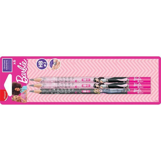 Maped Bleistift Barbie, mit Radierer, HB, 6er Blister