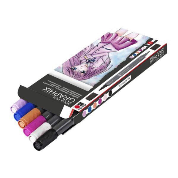 Marabu Aqua Pen, Ma Ke Manga, 6-teilig