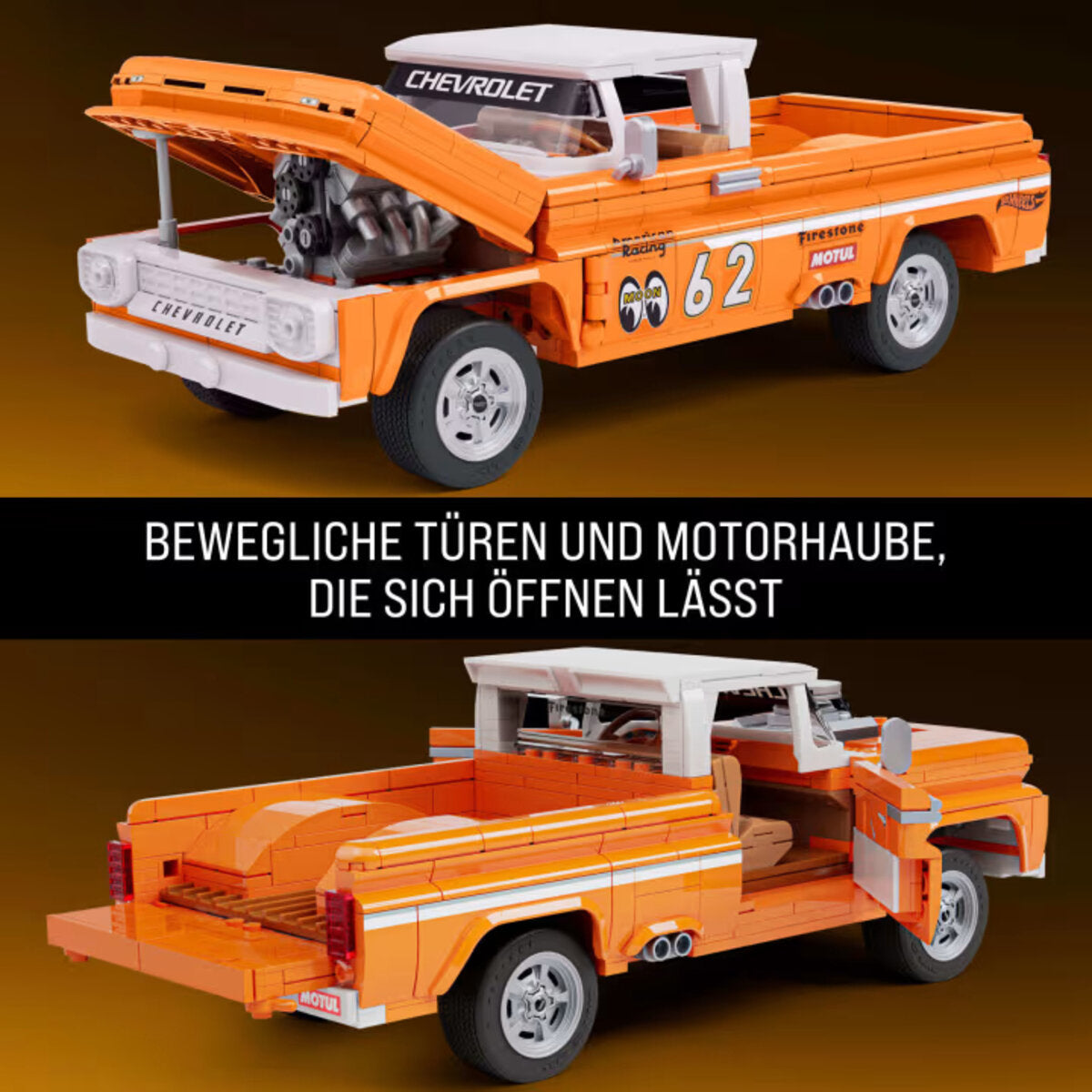 Mattel Brick Shop Hot Wheels Custom ’62 Chevy Pickup Bauset (858 Teile)