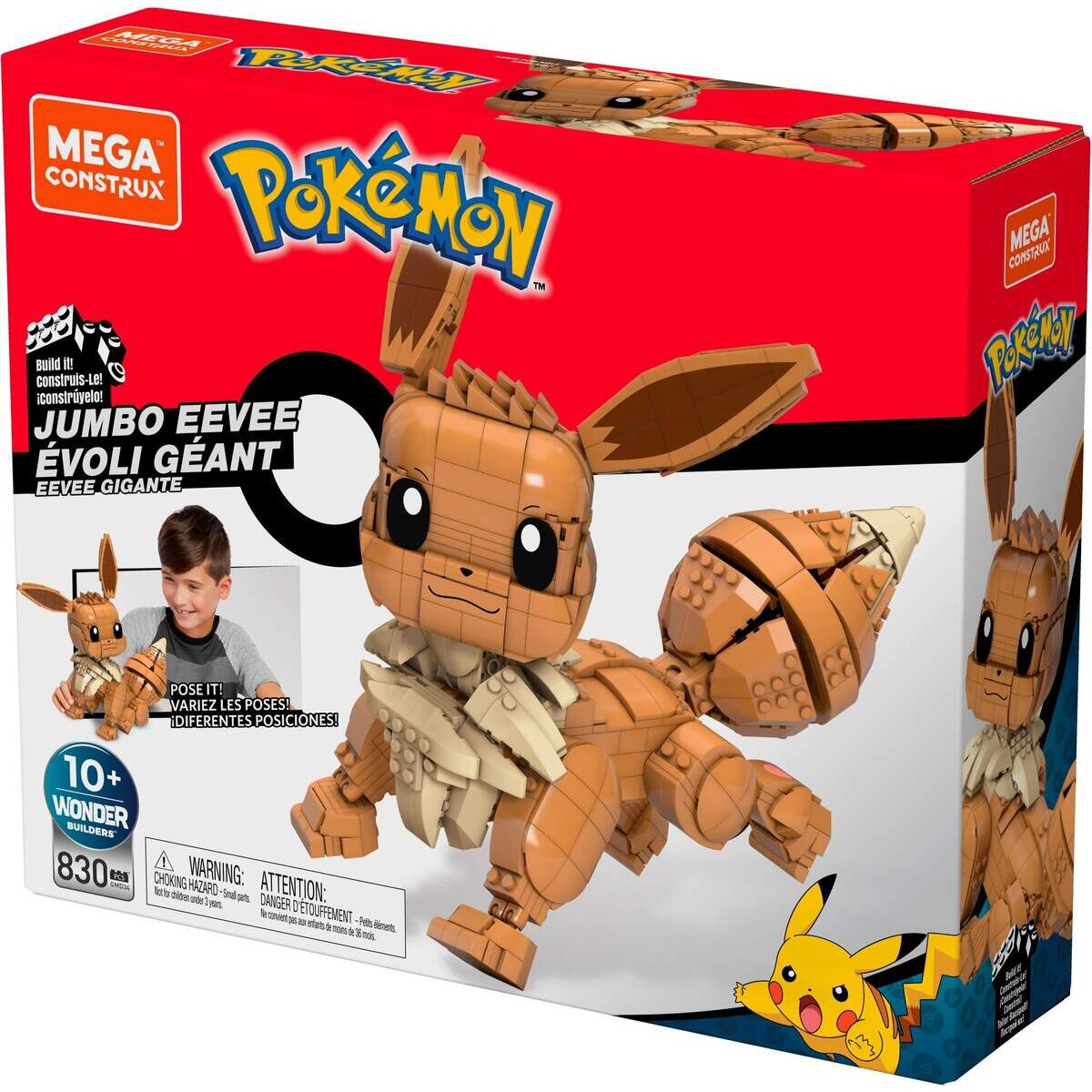 Mattel Mega Construx Pokemon Jumbo Evoli, Bauset, Bausteine, Sammelfigur