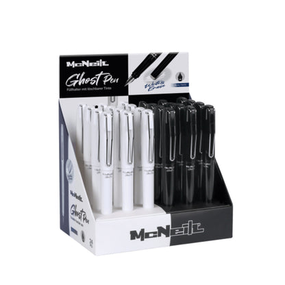 McNeill Radierbarer Füller Ghost Pen mit Metallclip, 2 Farben sortiert