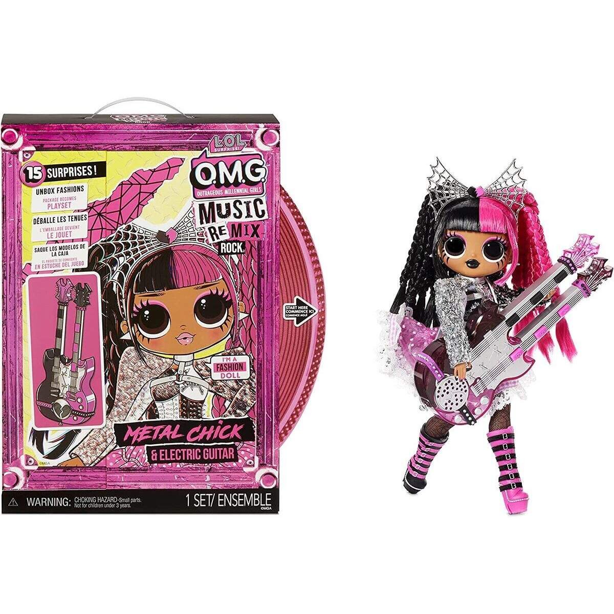 MGA Entertainment L.O.L. Surprise OMG Remix Rock- Metal Chick and Electric Guitar