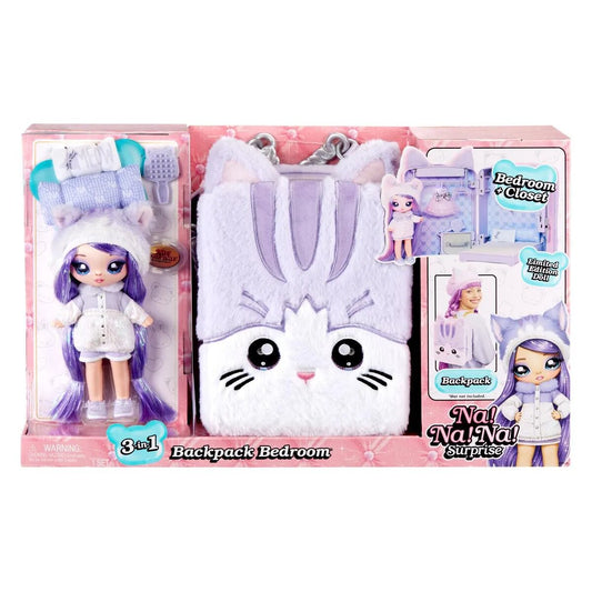 MGA Entertainment Na! Na! Na! Surprise 3in1 Series 3 - Backpack Bedroom Lavender Kitty