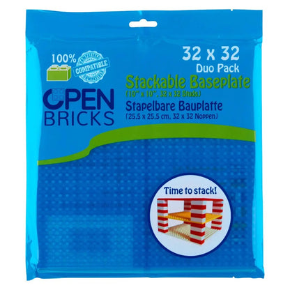 Open Bricks Bauplatte transparent / blau, 25,5 x 25,5 cm