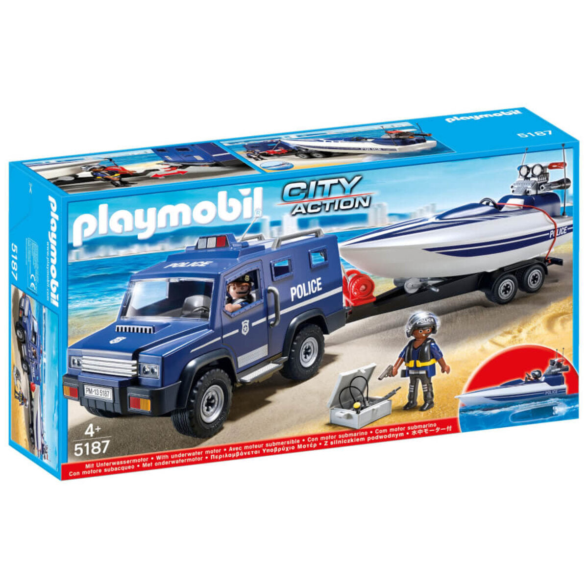 PLAYMOBIL® 5187 City Action Polizei-Truck mit Speedboot