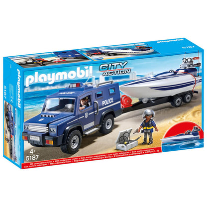 PLAYMOBIL® 5187 City Action Polizei-Truck mit Speedboot