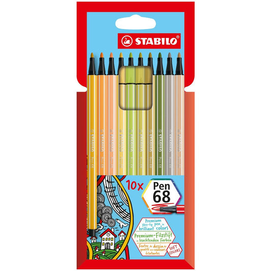 Premium-Filzstift - STABILO Pen 68 - 10er Pack - mit 10 verschiedenen Farben