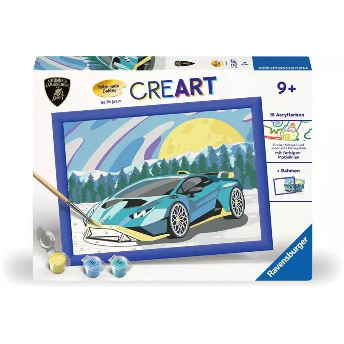 Ravensburger CreArt Malen nach Zahlen - Blauer Lamborghini