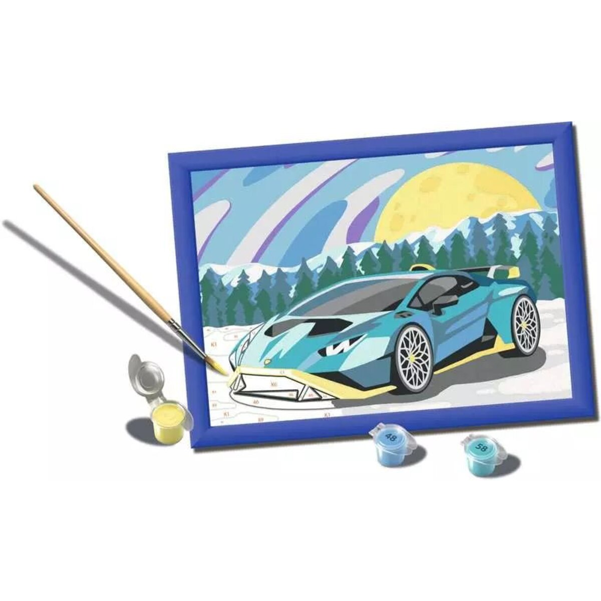 Ravensburger CreArt Malen nach Zahlen - Blauer Lamborghini