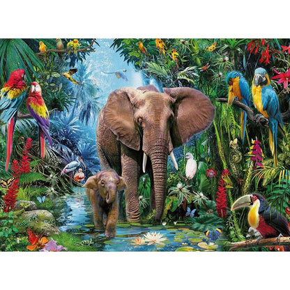 Ravensburger XXL Puzzle - Dschungelelefanten, 150 Teile