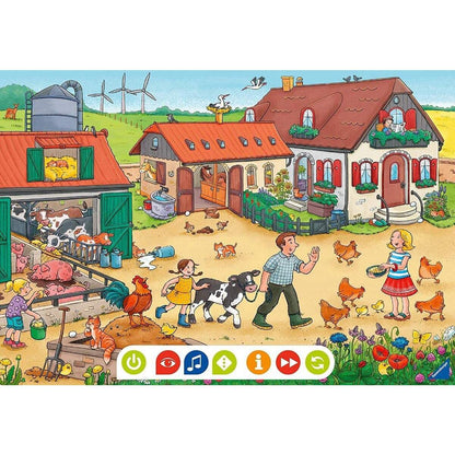 Ravensburger tiptoi Bauernhof Puzzle, 2 x 12 Teile