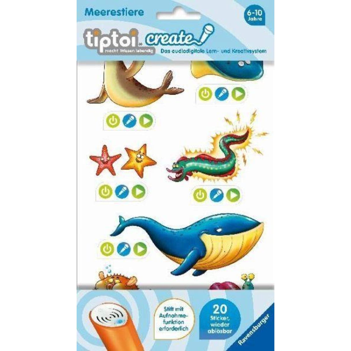 Ravensburger tiptoi create, Stickerbögen Meerestiere
