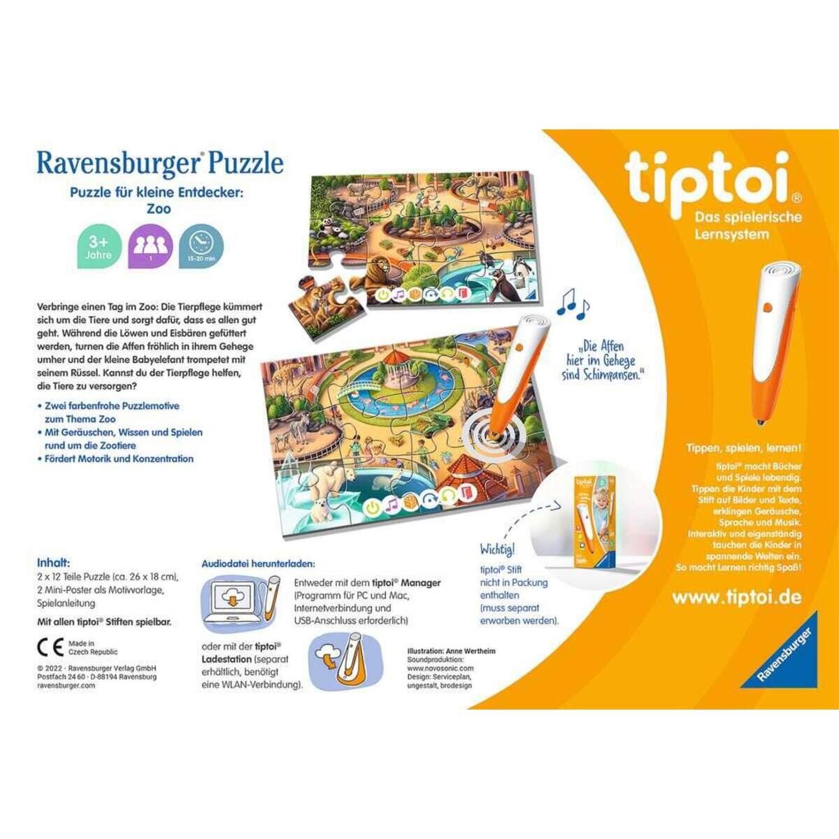 Ravensburger tiptoi® Puzzle für kleine Entdecker: Zoo