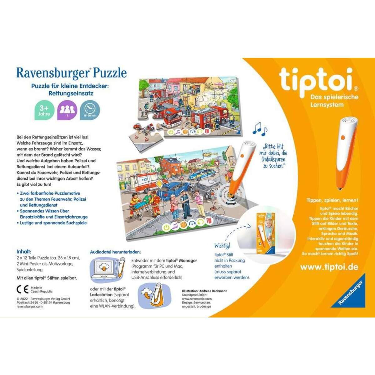 Ravensburger tiptoi® Puzzle für kleine Entdecker: Rettungseinsatz