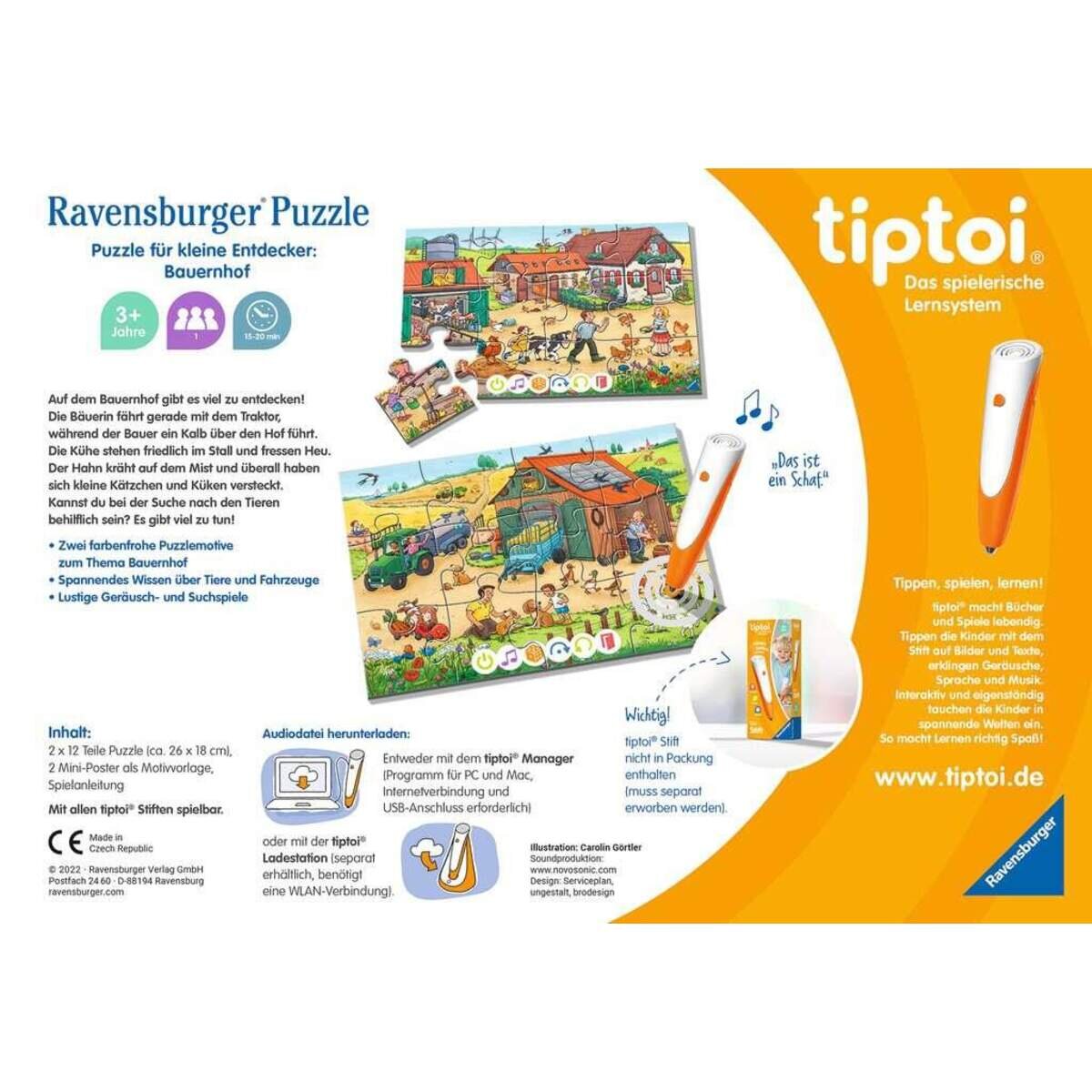Ravensburger tiptoi® Puzzle für kleine Entdecker: Bauernhof