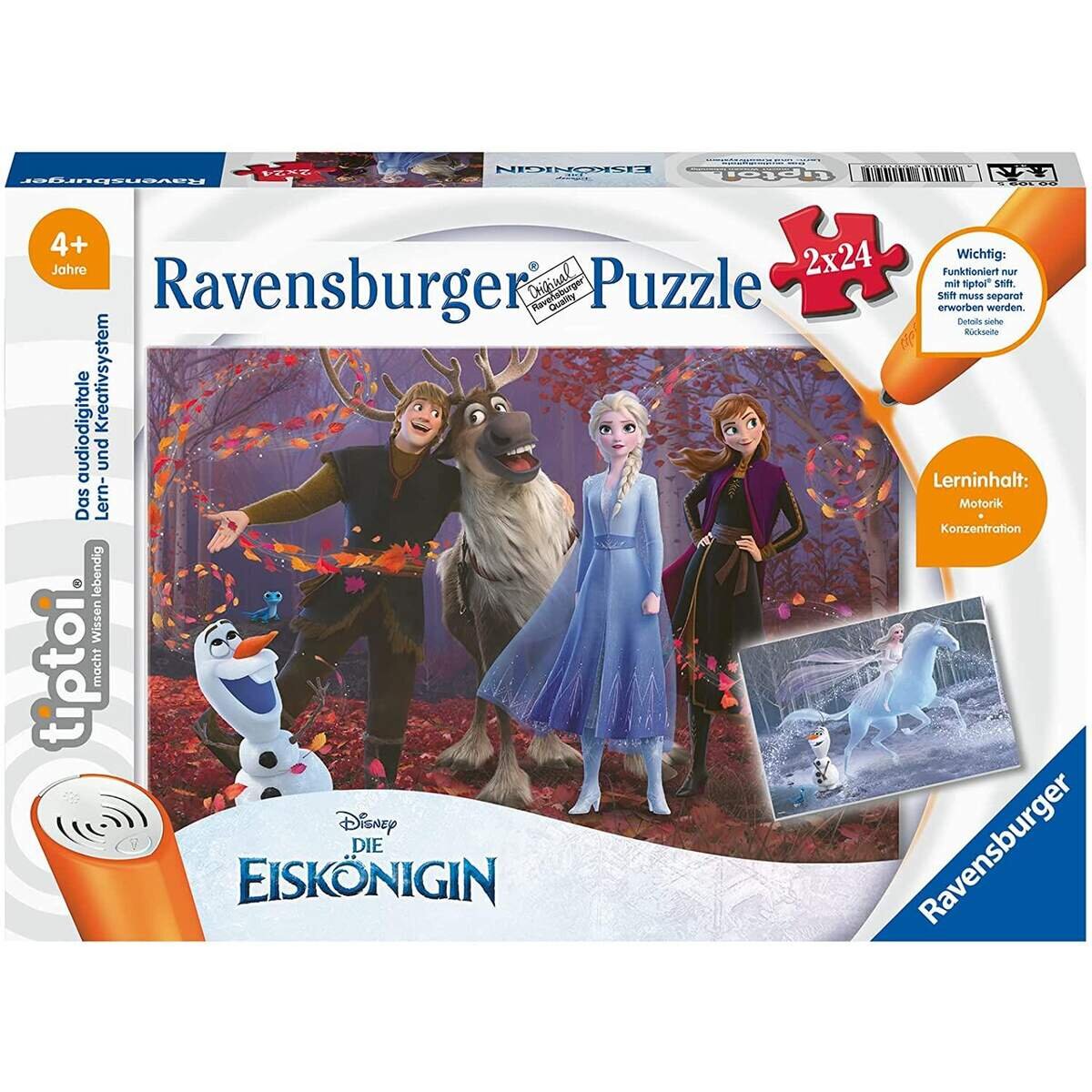 Ravensburger tiptoi Spiel Puzzle für kleine Entdecker: Die Eiskönigin, 2 x 24 Teile