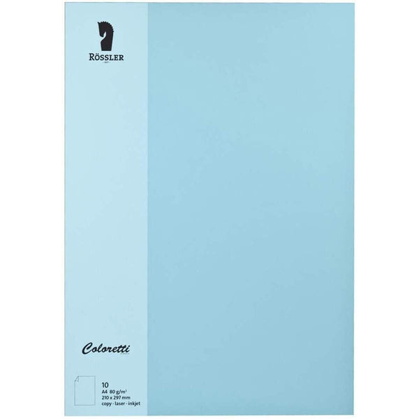 Rössler Coloretti Briefpapier, 80g/m², DIN A4, 10 Blatt, himmelblau