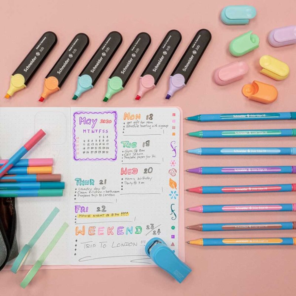 Schneider Kugelschreiber Slider Edge XB Pastell 8er-Etui