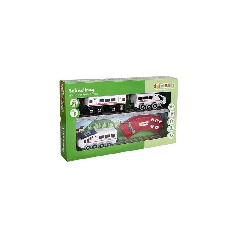 SpielMaus Holz Infrarot Zug mit Wagon