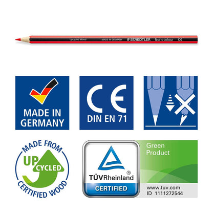 STAEDTLER® Noris® colour 185 Buntstift, Kartonetui mit 12 Buntstiften in sortierten Farbe
