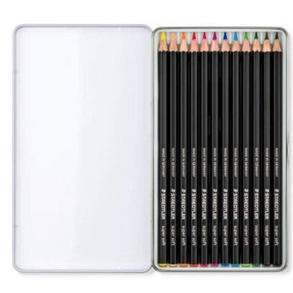 STAEDTLER® 149C Super weicher Farbstift, Metalletui mit 12 Farbstiften in sortierten Farben