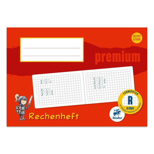 Staufen Premium Rechenheft LinR A5 quer 16 Blatt 90g/qm