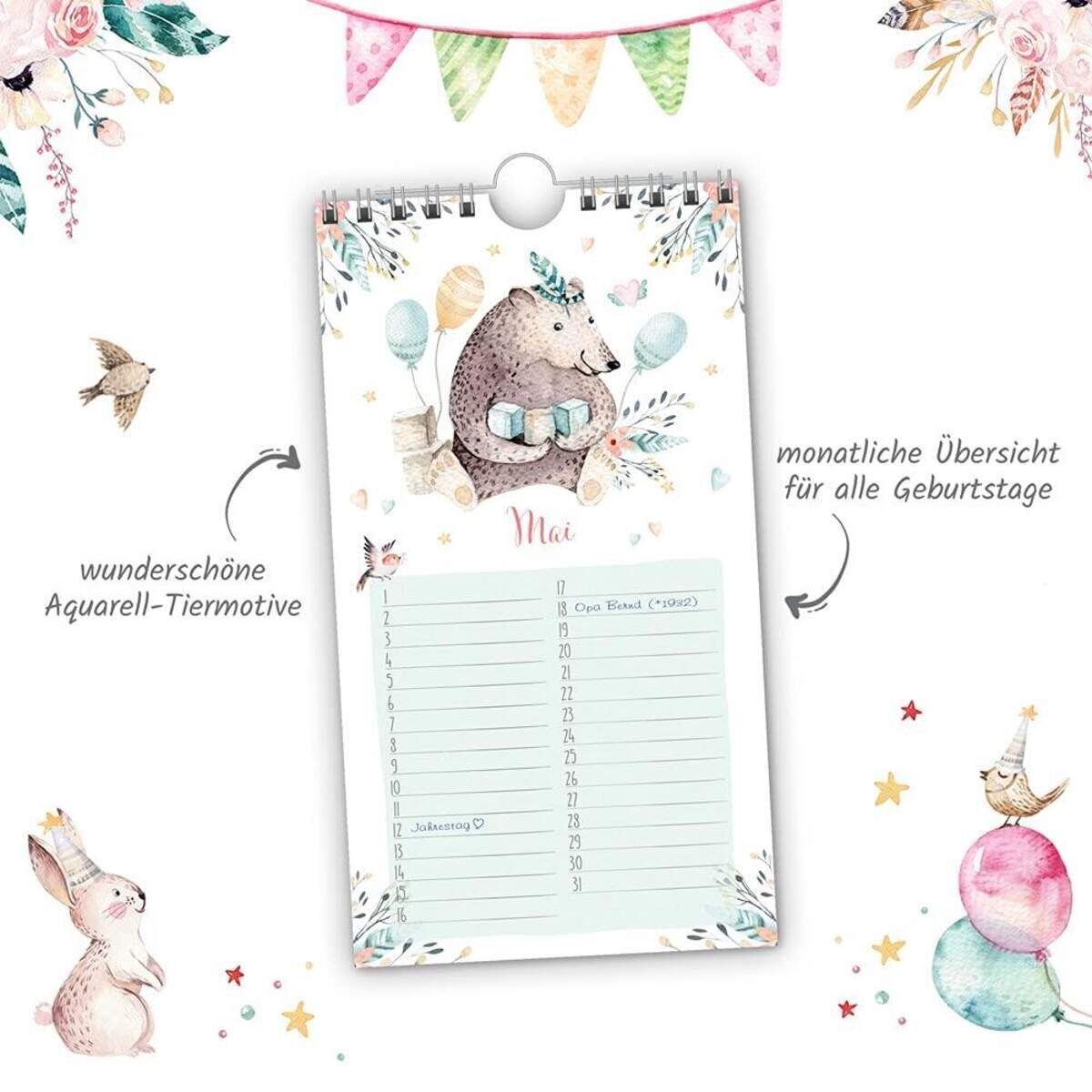 Trötsch Geburtstagskalender Waldfreunde, Jahresunabhängig