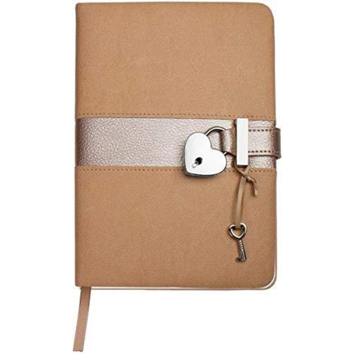 Trötsch Tagebuch matt und shiny beige mit Schloss